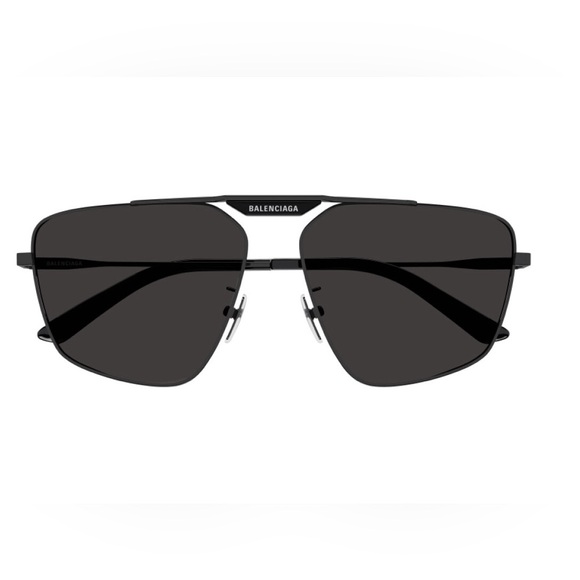 NEW BALENCIAGA PILOT SUNGLASSES BALENCIAGA BB0246SA 001 BLACK METAL EYEWEAR - Picture 3 of 5